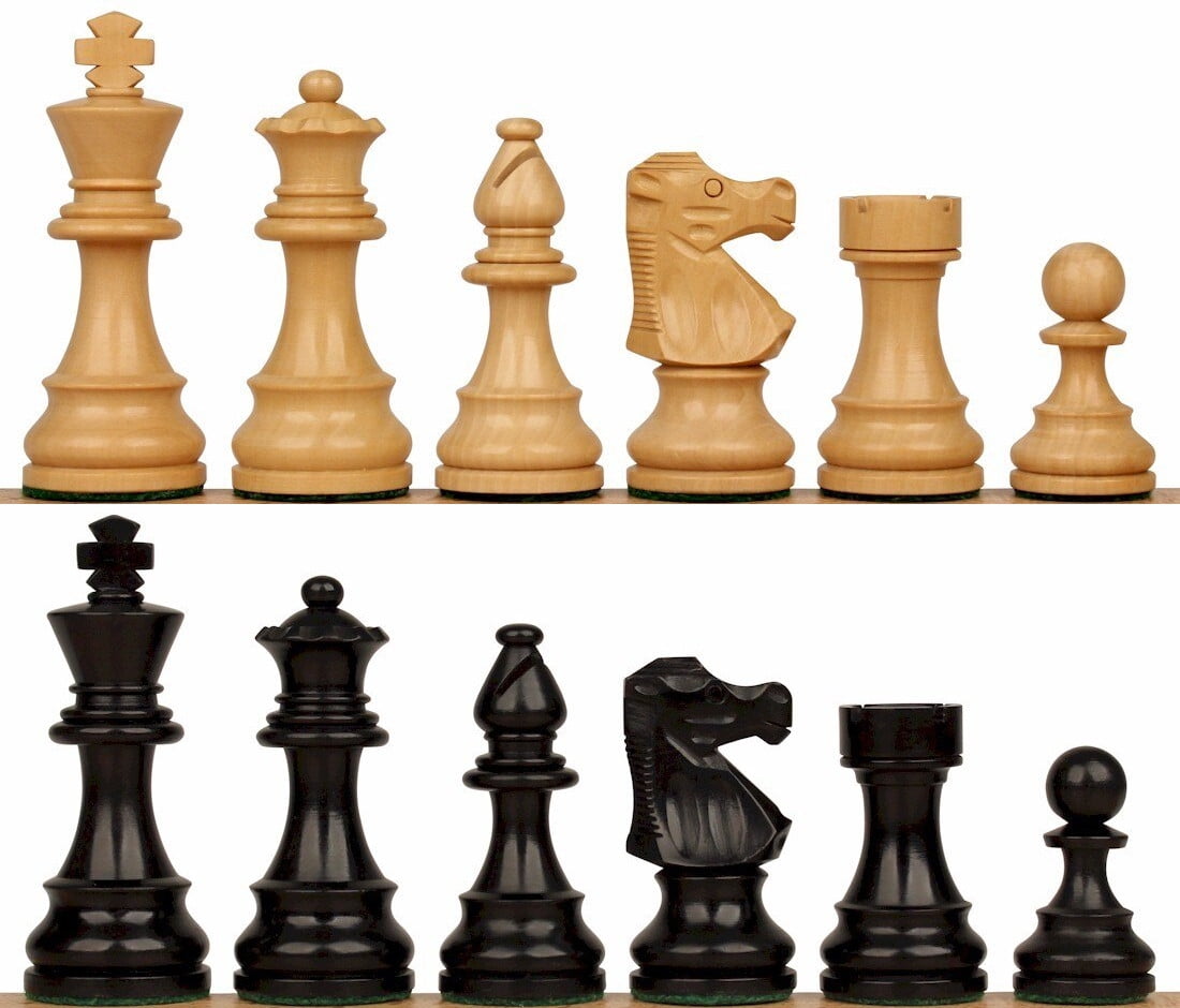  CHESSBAZAAR 19 Wooden Chess Set, Combo of Reproduced French  Lardy Chess Pieces in Ebonized Boxwood & Ebony Wooden Chess Board, 3.75  King Height