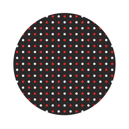 

Matuu Red and white polka dots for Cup Coasters Set of 6 Leather Coasters Desk Coasters for Office Measures 4” x 4” Round Shape