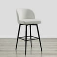 thumbnail image 5 of CHITA 30" Swivel Upholstered Counter Bar Stools with Back & Metal Legs Set of 2,Faux Leather in white, 5 of 7