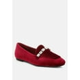 thumbnail image 6 of Kyari Velvet Diamante Strap Loafers, 6 of 9