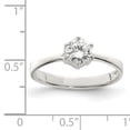thumbnail image 2 of 925 Sterling Silver Cubic Zirconia Ring Size 6, 2 of 6