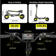 EOEOTWO Off Road Electric Scooter for Adults,Top Speed 30MPH ,48V 23.4AH 40Miles Long Range 1200W E-Scooter for Adults, Commuting E-Scooter with 11 All TerrainTires, Full Suspension