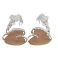 thumbnail image 5 of Lace Sandals Women Girls 2023 Dressy, WHITE Lace Wedding Sandals, White Toe Ring Thong Flat Sandals,Casual Lace Floral Beach Flip Flop ,Spring Summer Cute Sandals Shoes, 5 of 8