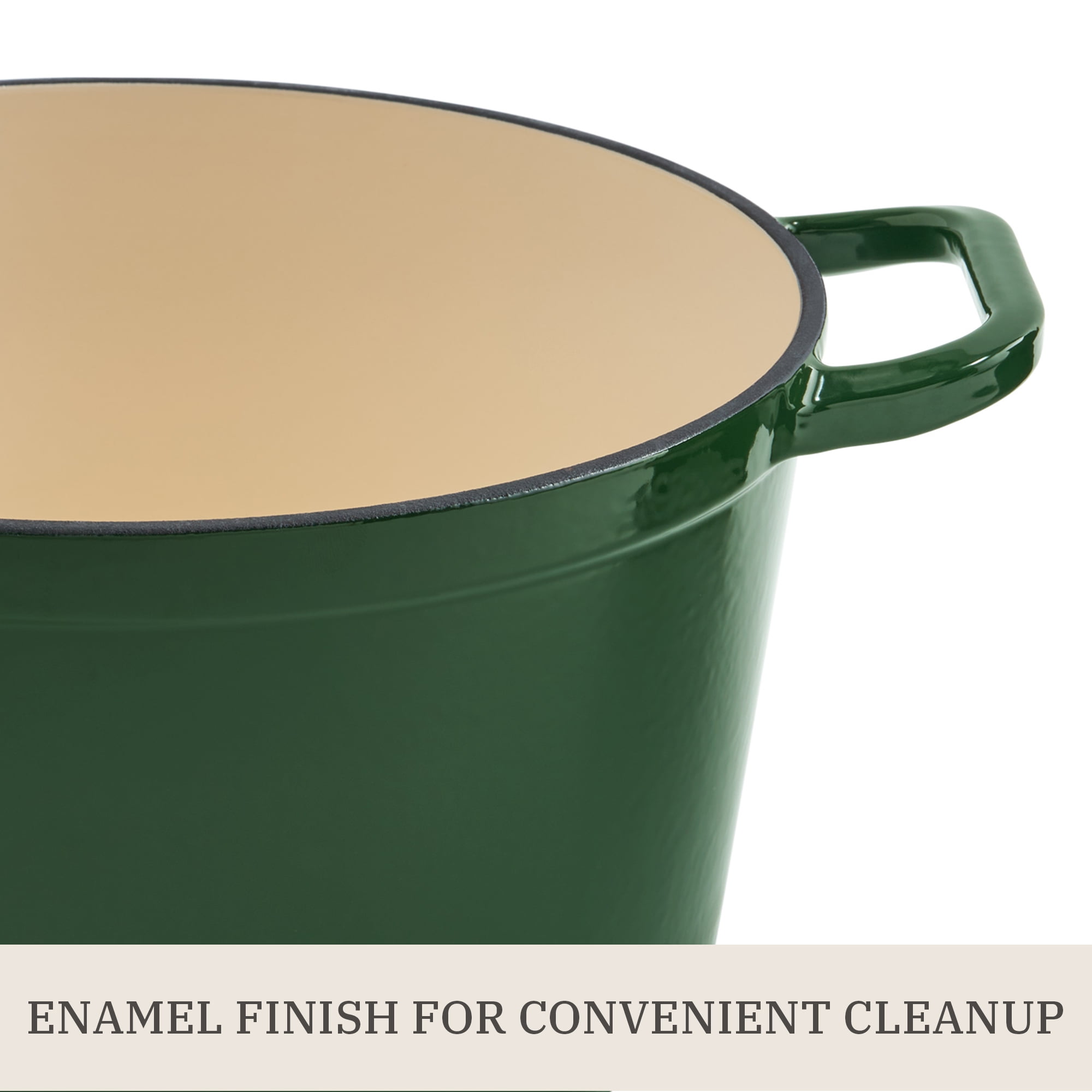 The Pioneer Woman 7-Quart Enameled Cast Iron Dutch Oven with Lid, Dark Green