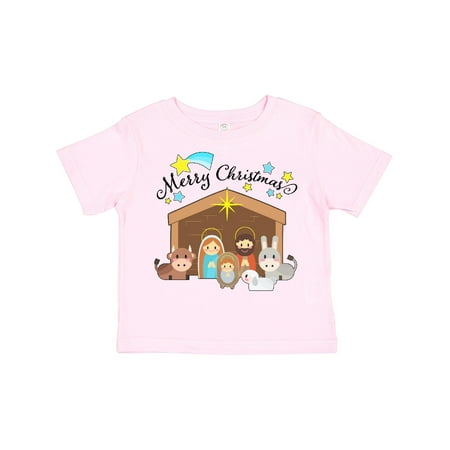 

Inktastic Merry Christmas Cute Nativity Scene Gift Toddler Boy or Toddler Girl T-Shirt