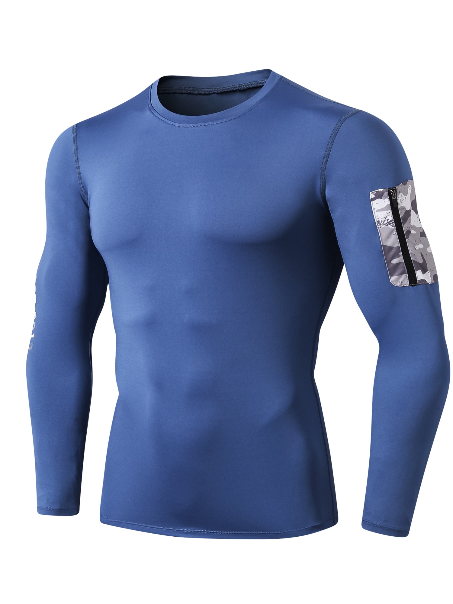 Mens Compression Shirt Running Gym Tops Dri fit Long Sleeve Base Layer Tight fit 