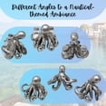 thumbnail image 4 of Nautical Salt & Pepper Shaker Set with Silver Octopus Holder - Beach Themed Decor - For Ocean and Coastal Decor Enthusiasts, 4 of 7