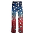 thumbnail image 4 of FrzhBrz 4th of July Women Funny Pajama Pants Stars Printed Comfy Wide Leg Trousers 250th Anniversary Comfortable Lounge Sleep Pj Pants, 4 of 7