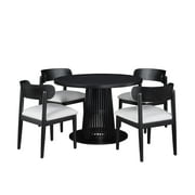 Beautiful by Drew Round Dining Table, Rich Black Finish