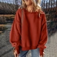 thumbnail image 2 of Womens Sherpa Fleece Oversized Sweatshirts Loose Split Long Sleeve Pullover Soft Comfy Tunic Tops, 2 of 8