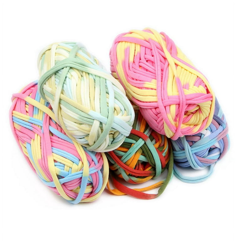 T-Shirt Yarn for Crocheting Beginners DIY Hand Craft Bag Blanket Cushion  Projects Knitting Yarn Fabric Crochet Cloth Multicolor 100g T-Shirt Yarn