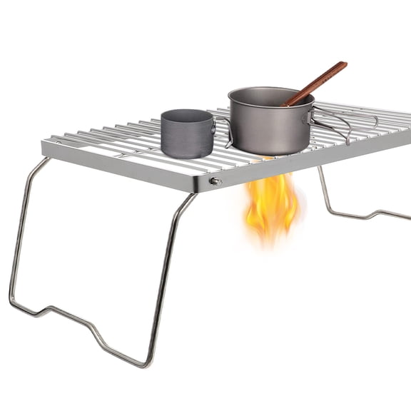 SWETRACE Adults 1Pcs Silver Rectangular Grill Rack 8.7x6.3x4.7in for Outdoor Cooking