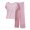 Pink, variant on ManxiVoo Ladies Modal Sleepwear Set Soft Striped Short Sleeve Shirt and Lounge Pants for Home Comfort L Size Black