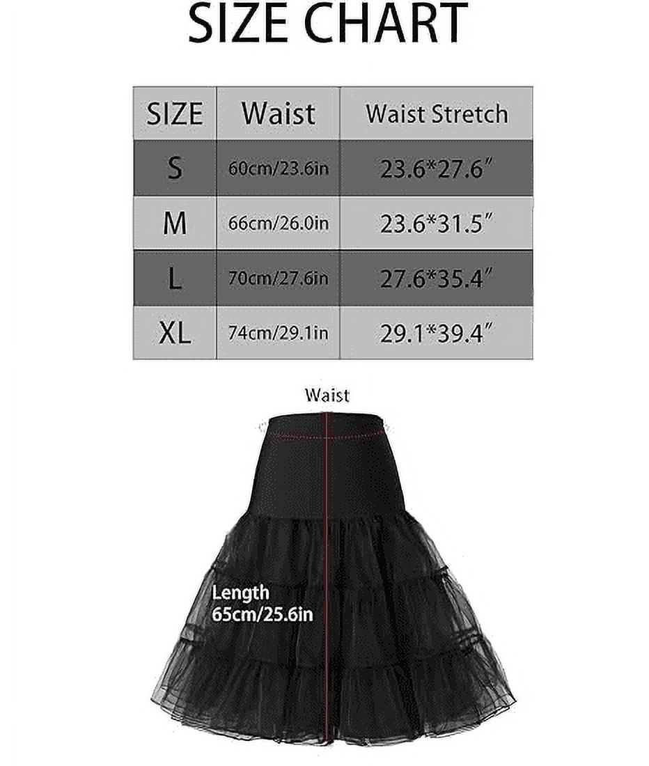 GYUJNB Women's 50s Petticoat Vintage White Tulle Petticoat Puffy Tutu ...