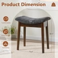 thumbnail image 3 of Vanity Stool with Saddle Cushion 18 Inch Makeup Vanity Chair for Living Room Morden Foot Stool Ottoman Piano Bench Small Upholstered Bench for Bedroom Dark Grey, 3 of 10