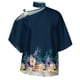 thumbnail image 4 of Tops Para Mujer, Camisas de Manga Larga, Blusas Con Hombros Descubiertos, Informal, Media Manga de Murciélago, Cuello Halter, Estampado, Jersey Suelto Liso Odeerbi  ODB153582, 4 of 5