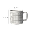 thumbnail image 2 of Taza de café de cerámica con líneas geométricas simples for té, cacao, leche y café en casa y en la oficina., 2 of 5