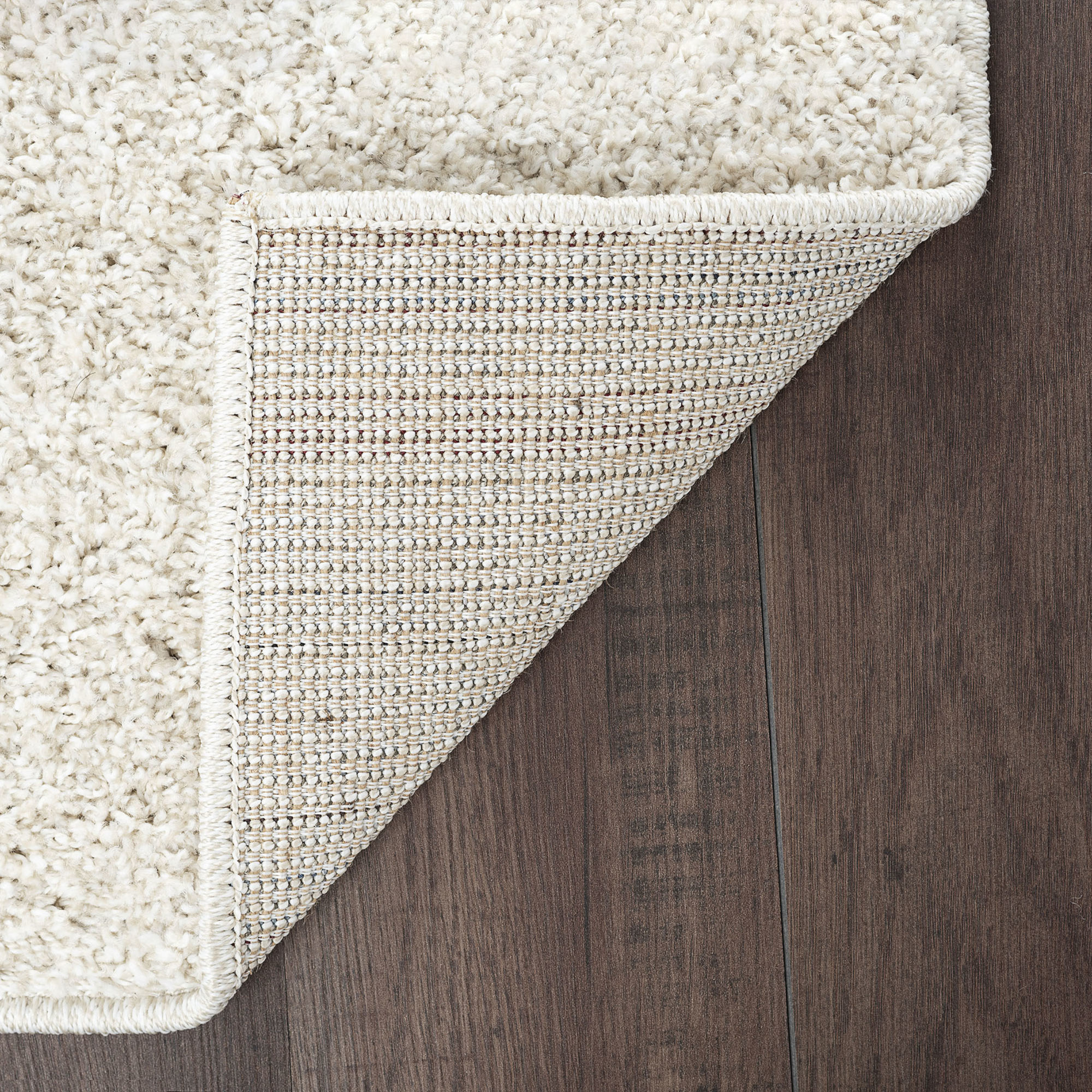 Shag 2x10 Area Rug Thick (2'3'' x 10') Solid Cream Indoor Runner Easy to Clean