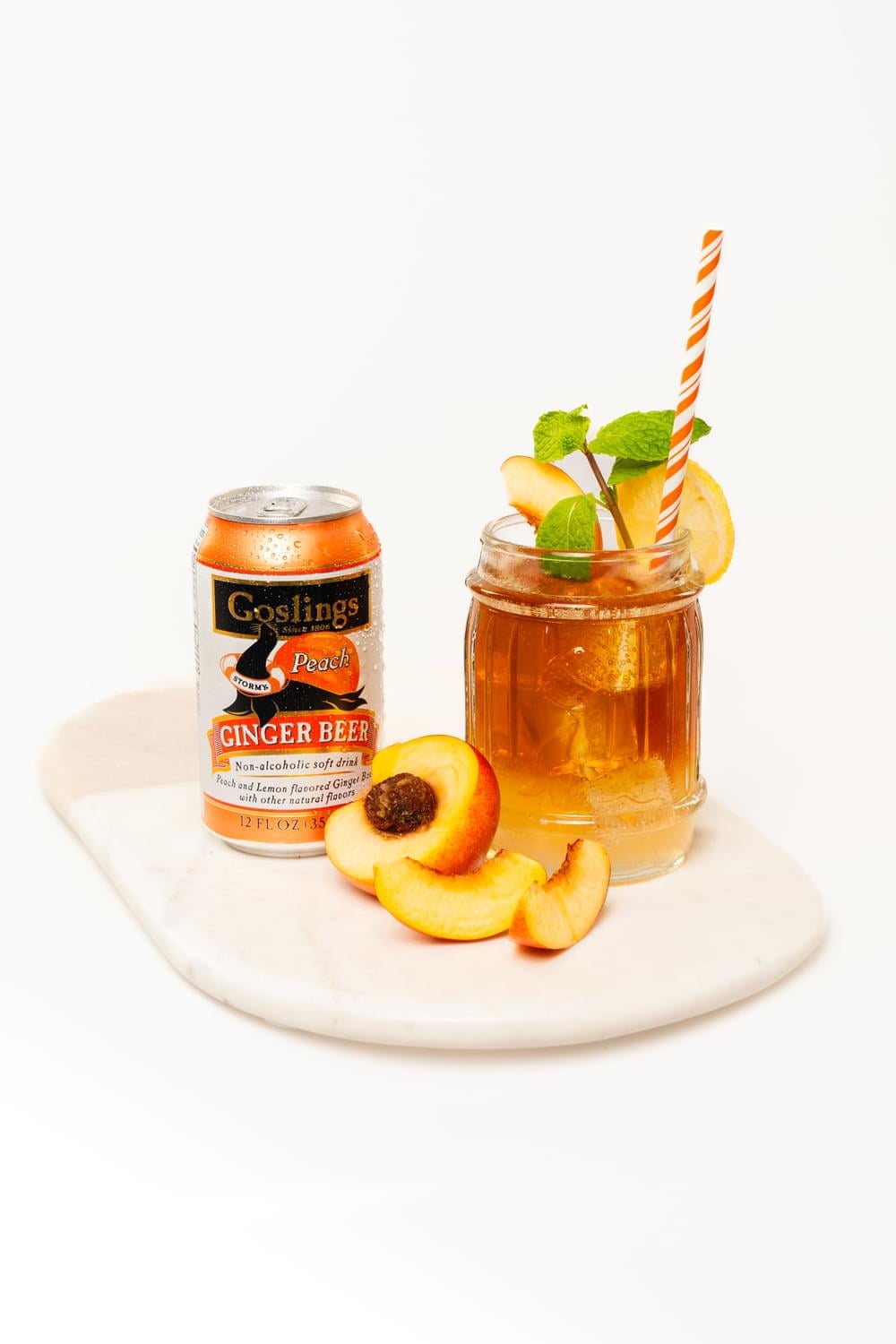 Goslings Stormy Peach Ginger Beer, 6 Pack of 12 fl. oz Aluminum Cans