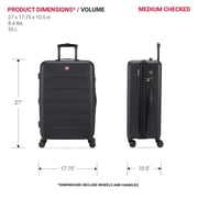 SWISSGEAR Stride Hardside Medium Checked Spinner, Black