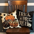 thumbnail image 4 of Juego de 4 fundas de almohada decorativas para truco o trato de Halloween, 16 x 16: espeluznante, 4 of 5