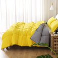thumbnail image 4 of APSMILE Ensemble de Couette Réversible Très Grand, 3 Pcs Couette Alternative Duvet Toutes Saisons avec Taies d'Oreiller, Couette Ultra-Douce en Microfibre Recyclée Duvet Moelleux Nuage, Jaune Illuminant/gris Ultime, 4 of 15