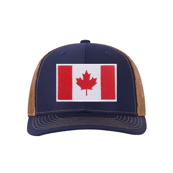 XIAOCHA Mens Canada Flag Embroidered Trucker Hat Breathable Sun Protection Baseball Cap Casual Dad Hat,Navy