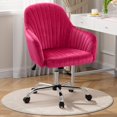 thumbnail image 5 of Velvet Desk Chair for Home Office  Adjustable Swivel Task Chair Modern Computer Vanity Chairs with Arm Rest for Bedroom Living Room Make-up Room  Light, 5 of 5
