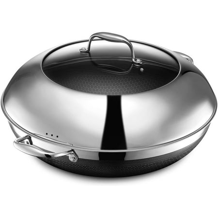 HexClad 14 Inch Hybrid Stainless Steel Wok  Nonstick