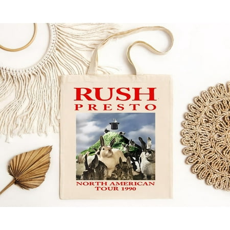 vintage Rush Presto North American Tour 1990 Short-Sleeve Tote Bag-TH22613