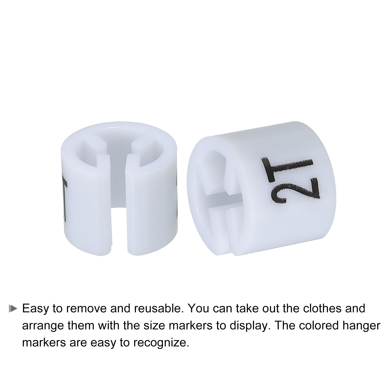 Unique Bargains Clothes Hanger Marker Colored Hanger Sizer Garment Markers Tag White 2T