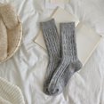 thumbnail image 2 of IWRICH Women's Mid Calf Tube Socks Rib Retro Casual Thin Cute Knit Comfy Breathable Dress Socks Light Gray, 2 of 3