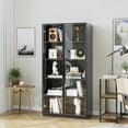 thumbnail image 4 of STANI Display Cabinet with Glass Doors, Tall Glass Display Cabinet with Ligths, Display Case Curo Cabinets with 4 Adjustable Shelves for Home, Office, Clinic, Pantry, Assemble Required, 4 of 9
