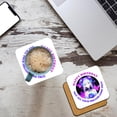 thumbnail image 2 of 3drose, Manga Girl, Flowers, Butterflies. Neon Colors. Happy Birthday Card, Set of 4 Coasters - Cork, 2 of 6