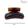 thumbnail image 2 of Caparazón de tortuga oblongo francés marrón grande 3 3/4 "acetato de celuloide hecho en Francia Clip de pinza de pelo de mandíbula resistente con dientes planos resorte cubierto para ha grueso, 2 of 3