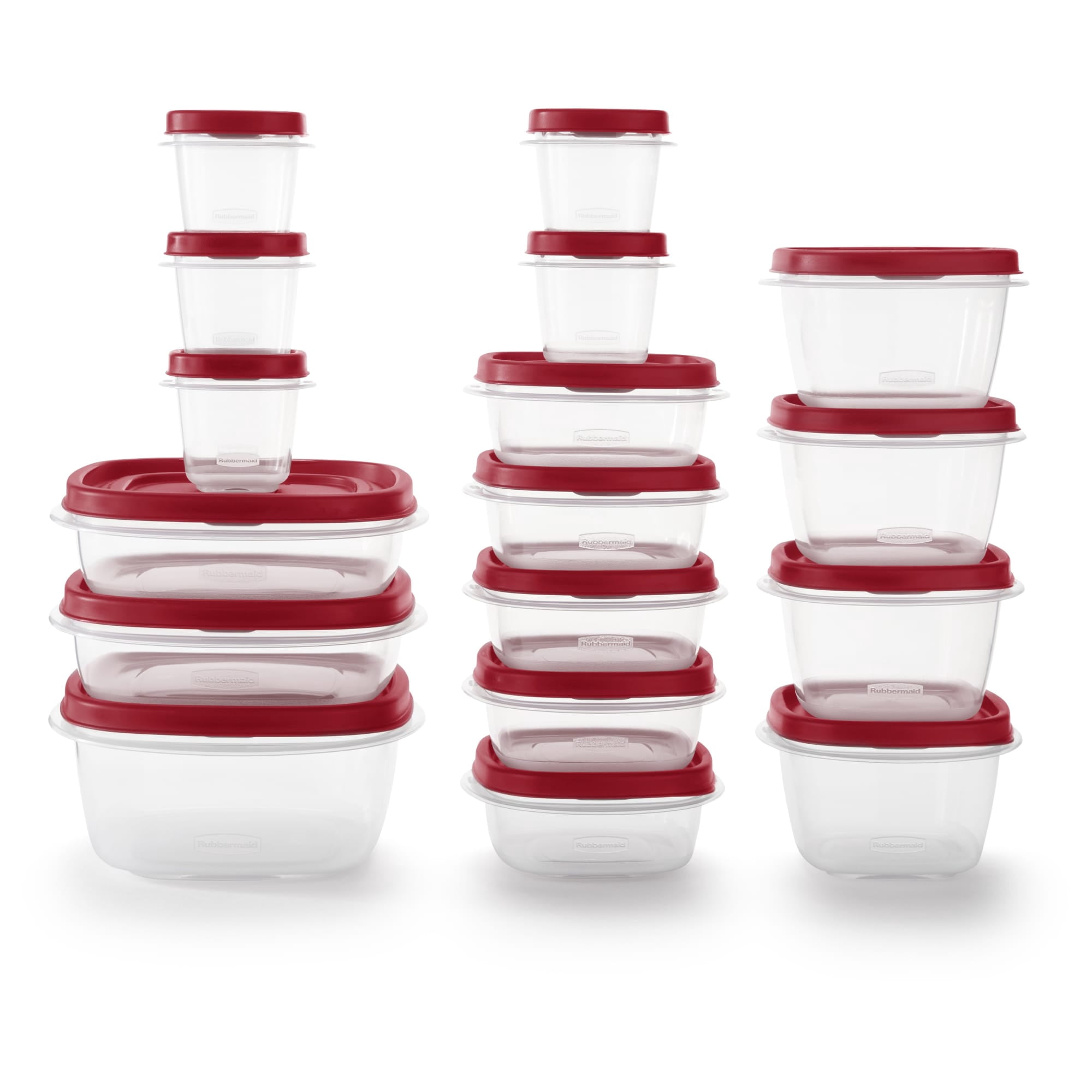Rubbermaid Easy Find Lid 34 Pc Set of Food Storage Containers with Vented Lids, Plastic Food Storage Containers with Easy Find Lids, Great for Leftovers, Meal Prep & Organization