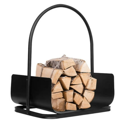 Portable Fireplace Log Holder, Black