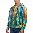 thumbnail image 3 of Naloa Bright Paper Cactus Scene Men's Casual Hooded Collar Drawstring Hoodies Pullover Sweatshirts Casual Long Sleeve Shirts-4X-Large, 3 of 7