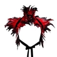 thumbnail image 2 of Bufanda de Plumas Baoblaze Capa chal mujer 80-100 cm 31.5-39.4 pulgadas rojo, 2 of 8