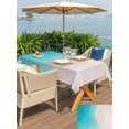 thumbnail image 5 of Outdoor Tablecloth with Umbrella Hole for Patio/Picnic/Party/Camping, Teal Beige Ombre Coastal Waterproof Table Cloth Rectangle Table Cover Washable, Summer Beach Seaside Vacation (52"x 70"), 5 of 8