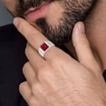 thumbnail image 4 of Ruby Men's Ring,925 Sterling Silver Engagement Ring, 4 of 4