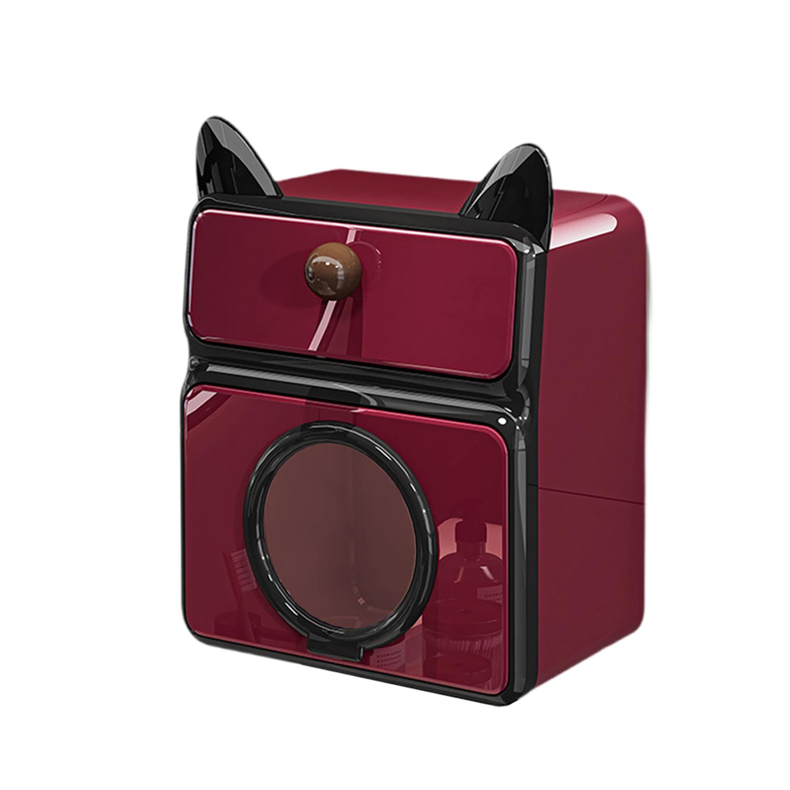 Fiocias Toilet Paper Holder Bathroom Tissue Box Waterproof Paper Roll Holder Simple Wall Red and Black