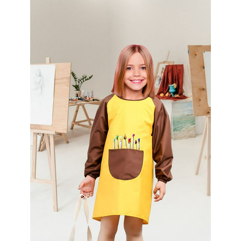 Lacyie Kids Painting Apron Children Art Jacket with Long Sleeve 