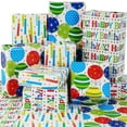 thumbnail image 6 of Birthday Wrapping Paper for Boys Girls Kids - Happy Birthday Balloons Candles Gift Wrap Paper for Birthday Holiday Party - 6 Large Sheets, 27x37 inch, 6 of 6