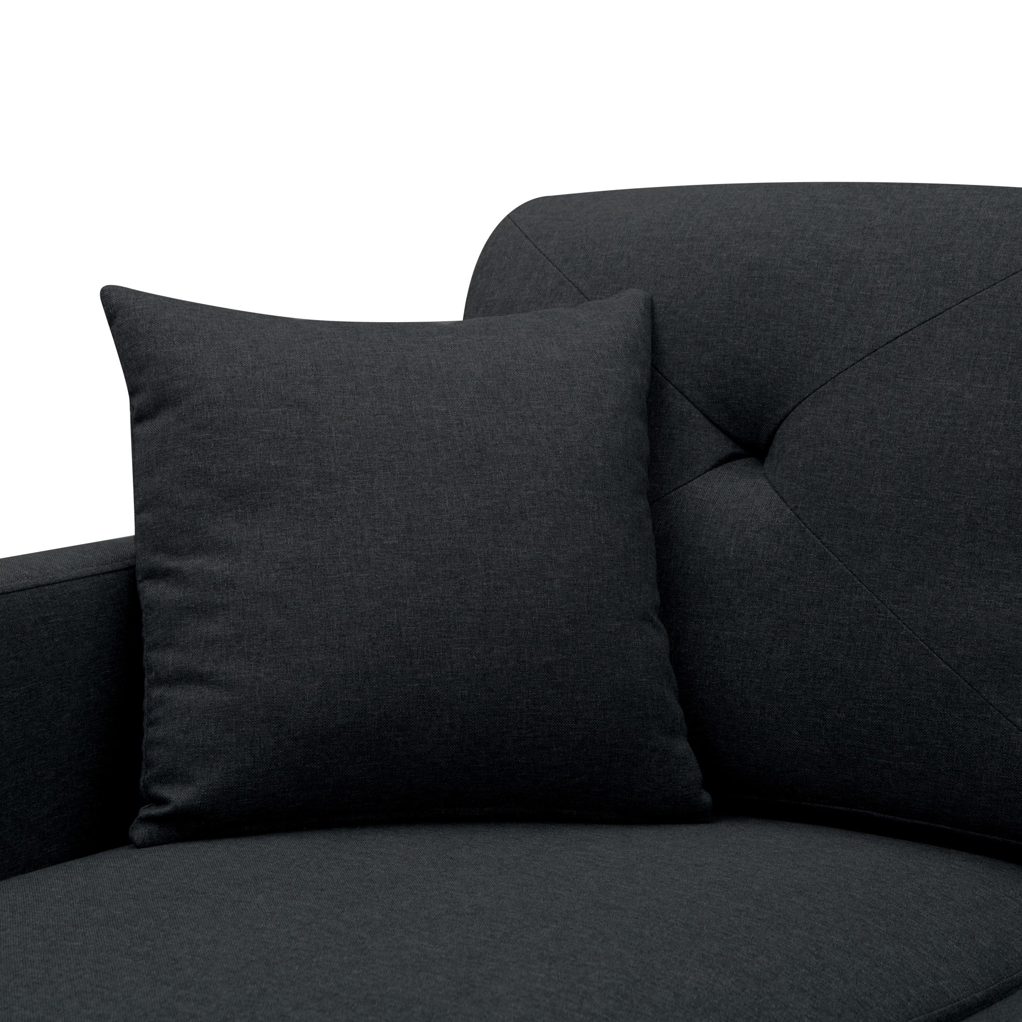 BSHTI 99.2" U-Shaped Modular Sectional Sofa with Storage Ottomans, Solid Wood & Iron Frame, Removable Cushion Covers, Black