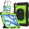 thumbnail image 1 of Case for iPad Air 11 inch M2 M3 2025 2024 6th 7th Generation, Shockproof Protective Cover with Screen Protector, Rotating Stand, Hand/Shoulder Strap, Pencil Holder, 1 of 7