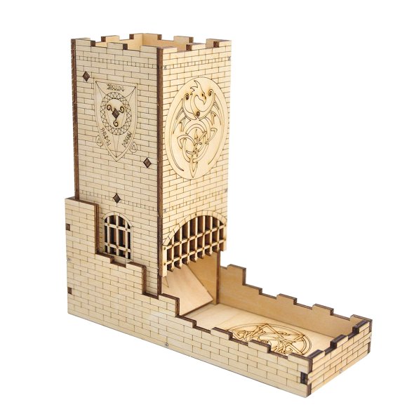 Juego de mesa Dice Tower CZYY Castle Wood cortado con láser con bandeja