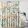 thumbnail image 1 of Shower Curtain 180x200 Beige Shower Curtain Colorful Botanical Print Hole Bathroom Curtain Waterproof Fabric Mildew Resistant, 1 of 4