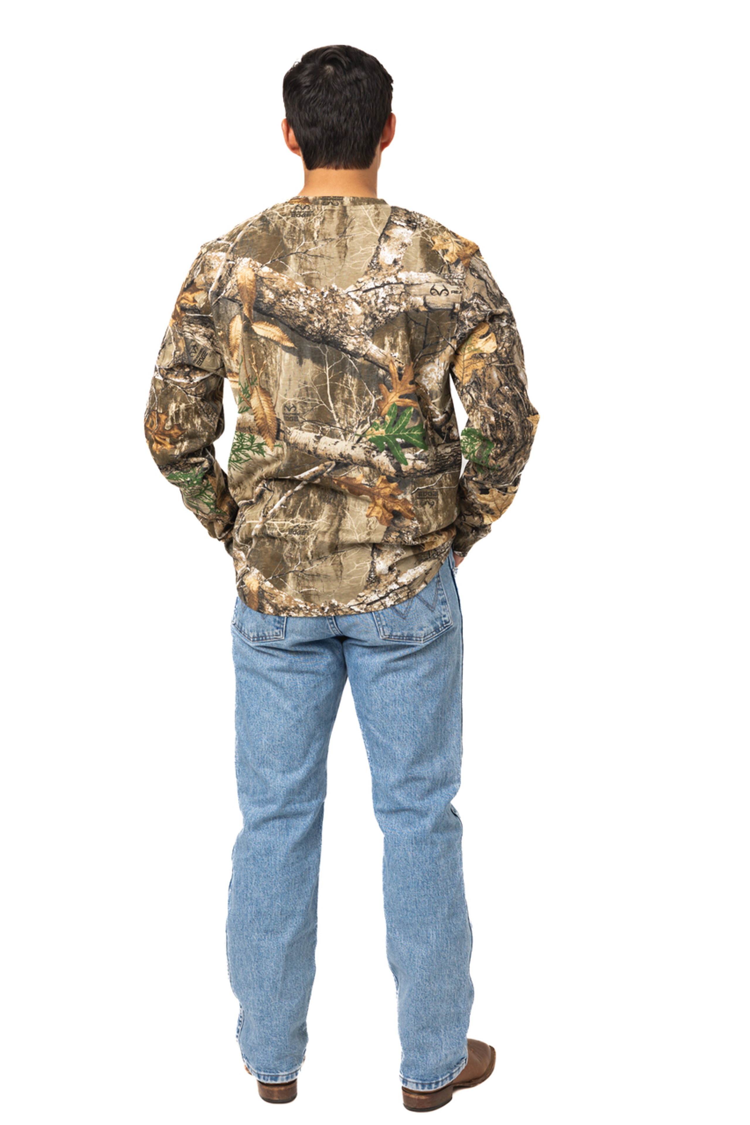 Realtree Men’s Long Sleeve  Hunting Cotton Shirt, Advantage Classic Camo, Relaxed Fit, Size S- 5X