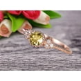 thumbnail image 4 of 10k Rose Gold 1.50 Carat 6mm Round Cut Champagne Diamond Moissanite Engagement Ring Anniversary Gift Art Deco, 4 of 5